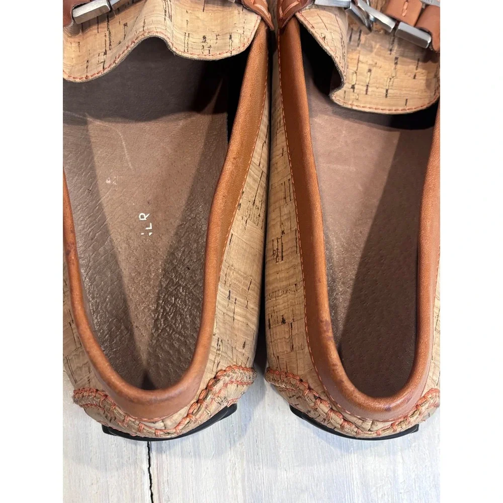 Donald J Pliner Derrik Mens 11.5M Natural Cork Driving Loafers Bit Moccasins